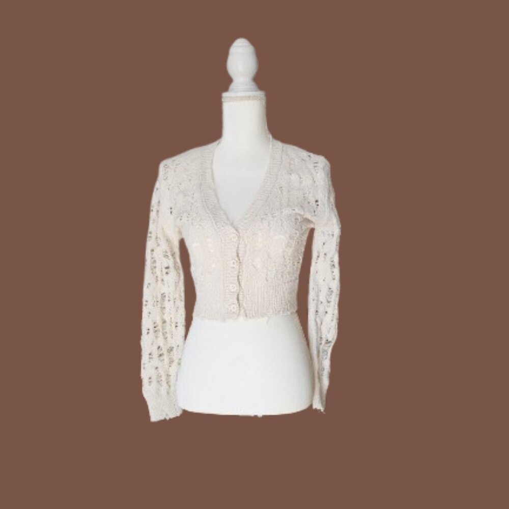 ZARA WOMEN DISTRESS GARMENT LONG SLEEVE WOMEN TOP - SIZE MEDIUM